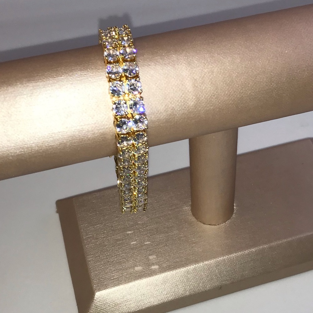 26ct Double Row Tennis Bracelet - Picture 3 of 9